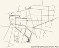 Street roads map of the CHAUSSÃâ°E-D`ANTIN QUARTER, PARIS