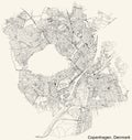 Street roads map of Copenhagen Municipality, Denmark