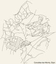 Street roads map of the CORCELLES-LES-MONTS QUARTER, DIJON