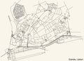 Street roads map of the Estrela civil parish of Lisbon, Portugal