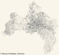 Street roads map of FREIBURG IM BREISGAU, GERMANY