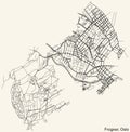 Street roads map of the Frogner Borough of Oslo, Norway