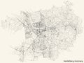 Street roads map of HEIDELBERG, GERMANY