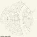 Street roads map of the Innenstadt district of Cologne, Germany Royalty Free Stock Photo