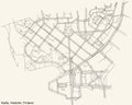 Street roads map of the Kallio BerghÃÂ¤ll neighbourhood of Helsinki, Finland Royalty Free Stock Photo