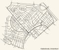 Street roads map of the KATTENBROEK DISTRICT, AMERSFOORT Royalty Free Stock Photo