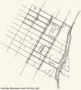 Street roads map of the Kips Bay neighborhood of the Manhattan borough of New York City, USA