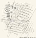 Street roads map of the Laurelton neighborhood of the Queens borough of New York City, USA