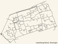 Street roads map of the LEWENBORG-NOORD NEIGHBORHOOD, GRONINGEN Royalty Free Stock Photo