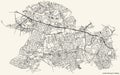 Street roads map of the London Borough of Ealing