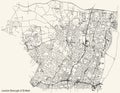 Street roads map of the London Borough of Enfield