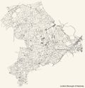 Street roads map of the London Borough of Hackney Royalty Free Stock Photo