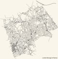 Street roads map of the London Borough of Harrow