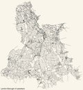 Street roads map of the London Borough of Lewisham