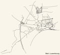 Street roads map of the Merl Quarter of Luxembourg City, Luxembourg