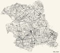 Street roads map of the Mitte borough bezirk of Berlin, Germany Royalty Free Stock Photo