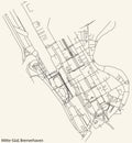 Street roads map of the MITTE-SÃÅD QUARTER, BREMERHAVEN