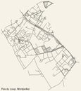 Street roads map of the PAS DU LOUP NEIGHBOURHOOD, MONTPELLIER