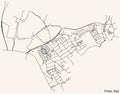 Street roads map of the PRIES DISTRICT, KIEL Royalty Free Stock Photo