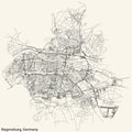 Street roads map of REGENSBURG, GERMANY