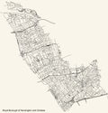 Street roads map of the Royal Borough of Kensington and Chelsea, London