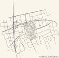 Street roads map of the RUCHHEIM DISTRICT, LUDWIGSHAFEN AM RHEIN