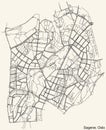 Street roads map of the Sagene Borough of Oslo, Norway