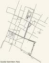 Street roads map of the SAINT-MERRI QUARTER, PARIS