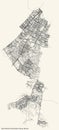 Street roads map of the South-Western Administrative Okrug of Moscow, Russia