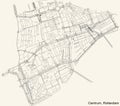 Street roads map of the Stadscentrum Centrum district of Rotterdam, Netherlands