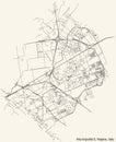 Street roads map of the 6th municipality Barra, Ponticelli, San Giovanni a Teduccio of Naples, Italy