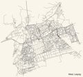 Street roads map of the West district of Leipzig, Germany