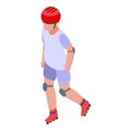 Street rollerblade icon, isometric style