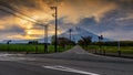 Street route to Mountain Fuji at sunrise