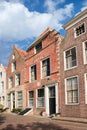 Street with row of ancient brickwork mansions, Veere, Netherlands Royalty Free Stock Photo