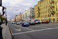 Saint Petersburg, Russia - November, 2020 Street in Saint Petersburg near Saint Isaac's Cathedral. Nevsky prospect Royalty Free Stock Photo