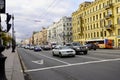 Saint Petersburg, Russia - November, 2020 Street in Saint Petersburg near Saint Isaac's Cathedral. Nevsky prospect Royalty Free Stock Photo