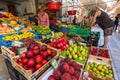 Street sale. Fresh fruits and vegetables on display.