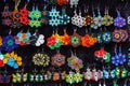 Street sale of hand made earings at Caldas Square in the center of the city of Popayan Royalty Free Stock Photo