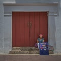 Street saleswoman at Cartagena de Indias, Colombia