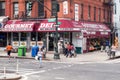 Street scene along Columbus Avenue in New York City