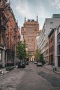 Street scene with architecture in Soho, Manhattan, New York City Royalty Free Stock Photo