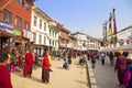 Street Scene, Boudhanath Temple, Nepal Royalty Free Stock Photo