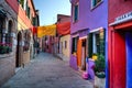 Street scene in Burano Italy