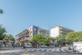 Street scene, with businesses, people and vehicles, in Nelspruit Royalty Free Stock Photo