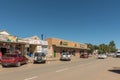 Street scene with businesses and vehicles in Ladybrand