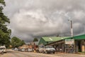 Street scene with businesses, vehicles and people in Bulwer Royalty Free Stock Photo