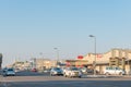 Street scene with businesses and vehicles in Walvis Bay