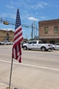 Street scene in the city of Giddings in the intersection of U.S. Highways 77 and 290 in Texas Royalty Free Stock Photo