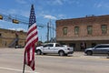 Street scene in the city of Giddings in the intersection of U.S. Highways 77 and 290 in Texas Royalty Free Stock Photo